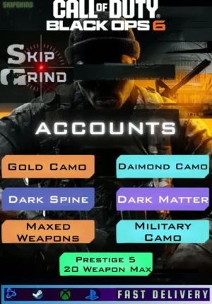 black ops 6 bo6 accounts gold dark matter prestige master dark spine